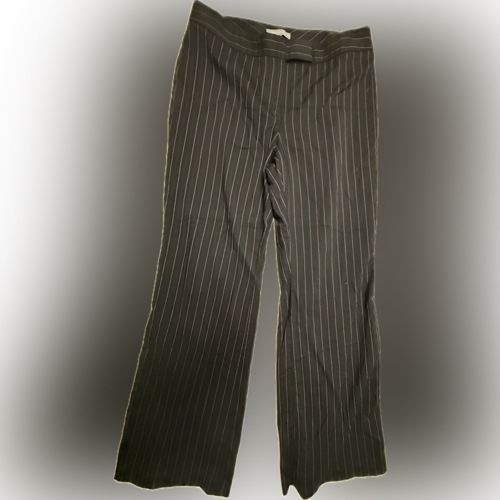 Ann Taylor Black Trousers with Pink Pin-Stripes